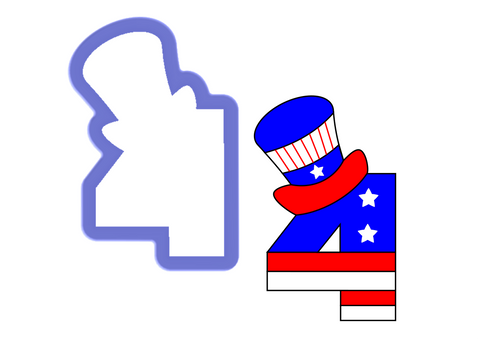 4 with Hat Cookie Cutter