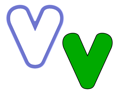 Chubby Uppercase V Cookie Cutter