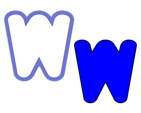Chubby Uppercase W Cookie Cutter
