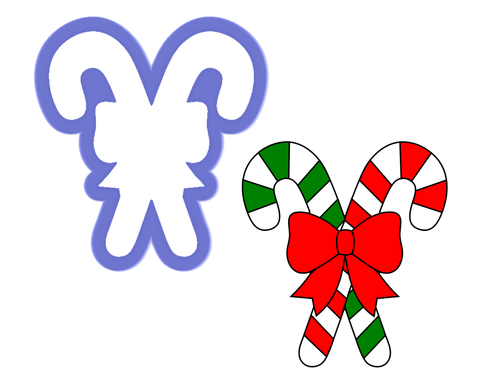 Candy Canes with Bow Cookie Cutter