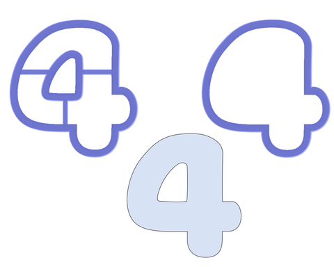 Chubby Number 4 Cookie Cutter