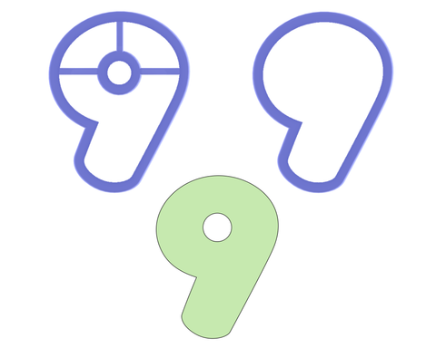 Chubby Number 9 Cookie Cutter