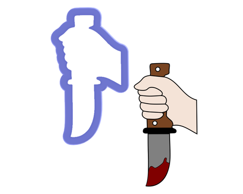 Hand Holding Knife Cookie Cutter