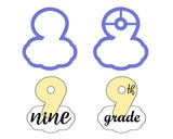 Chubby Number 9 with Cloud Cookie Cutter
