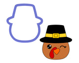 Turkey Face with Pilgrim Hat Cookie Cutter