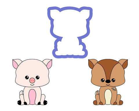Woodland Deer Sitting - Pig Sitting Cookie Cutter