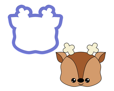 Reindeer Face #2 Cookie Cutter