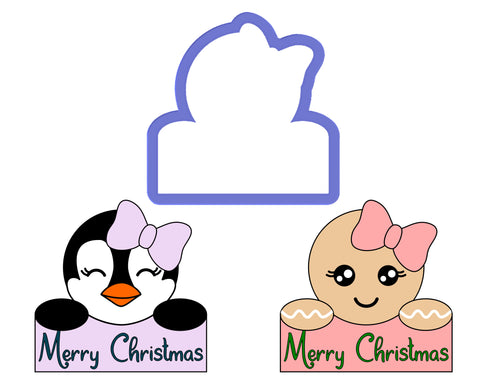 Gingerbread Girl or Penguin Girl Plaque Cookie Cutter