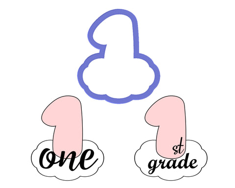 Chubby Number 1 with Cloud Cookie Cutter