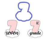 Chubby Number 7 with Cloud Cookie Cutter