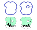 Chubby Number 10 with Cloud Cookie Cutter