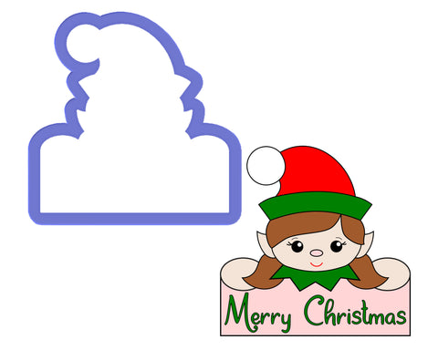 Girl Elf Plaque Cookie Cutter