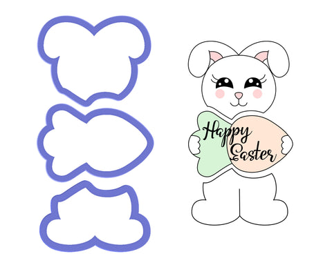 Bunny Holding a Carrot 3-Piece Cookie Cutter Set