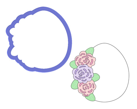 Egg with Flowers Cookie Cutter