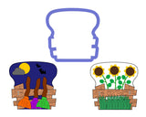 Fence with Sunflowers or Brooms Cookie Cutter