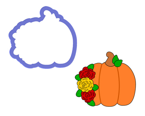 Pumpkin with Flowers Cookie Cutter