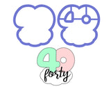 Chubby Number 40 with Cloud Cookie Cutter