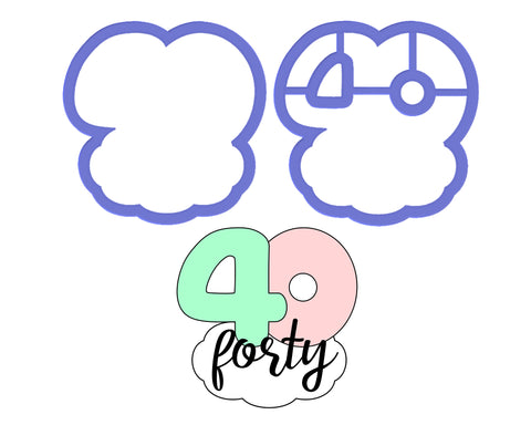 Chubby Number 40 with Cloud Cookie Cutter