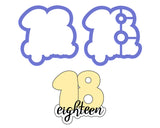 Chubby Number 18 with Script Outline Cookie Cutter