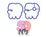 Chubby Number 50 with Script Outline Cookie Cutter