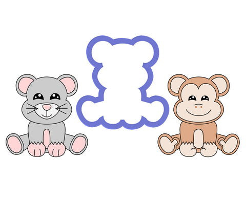 Monkey Sitting - Mouse Sitting Cookie Cutter