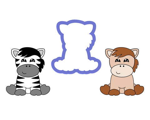 Horse Sitting- Zebra Sitting Cookie Cutter