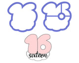 Chubby Number 16 with Cloud Cookie Cutter