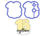 Chubby Number 18 with Cloud Cookie Cutter