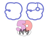 Chubby Number 50 with Cloud Cookie Cutter