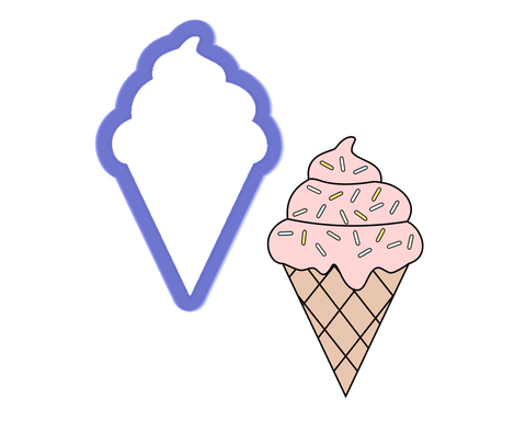 Soft Serve Ice Cream on a Waffle Cone Cookie Cutter