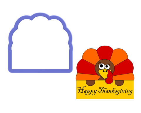 Turkey Holding a Sign Cookie Cutter