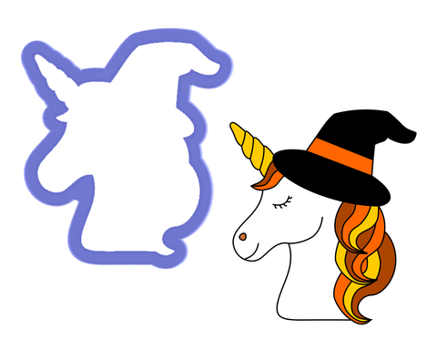 Unicorn Witch Head Cookie Cutter