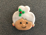 Mrs Claus Face - Woman with Bun Cookie Cutter