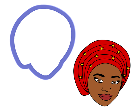African Head Wrap Cookie Cutter