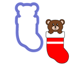 Bear in Stocking Cookie Cutter