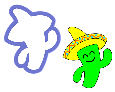 Cactus with Sombrero Cookie Cutter