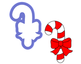 Candy Cane with Bow Cookie Cutter