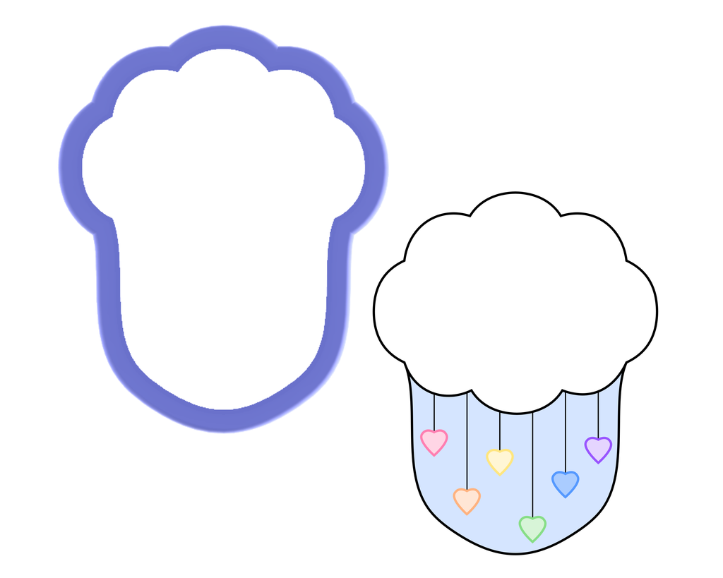 Cloud or Cloud with Rain Cookie Cutter – Maisonscustomcutters
