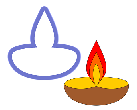 Diwali Diya Flame Cookie Cutter