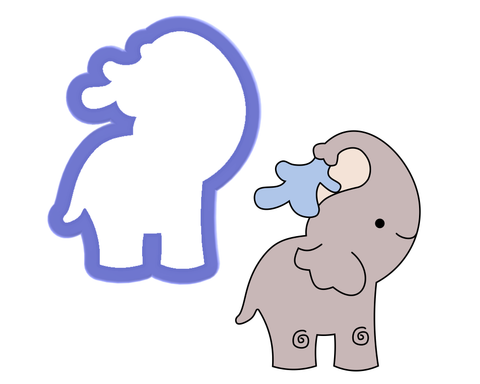 Elephant Spraying Water Cookie Cutter