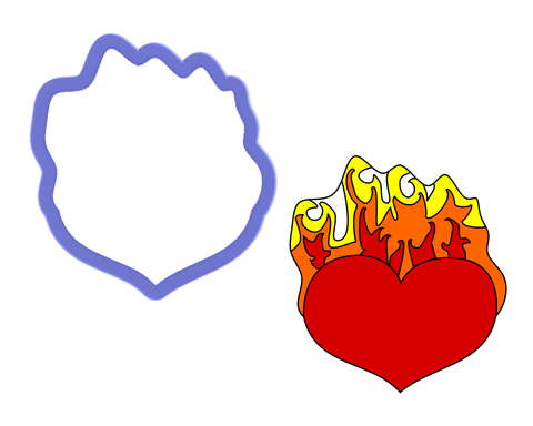 Heart on Fire Cookie Cutter