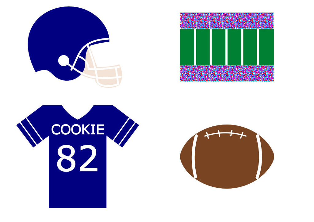 cookie cutters football helmet Football Cookie Cutter Set 4.0" / .5"