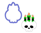 Skull with Three Candles Cookie Cutter