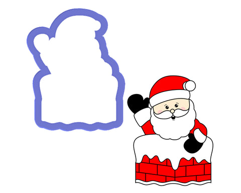 Santa Waving in Chimney Cookie Cutter