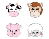 Farm Animal Faces #2 Cookie Cutter Set