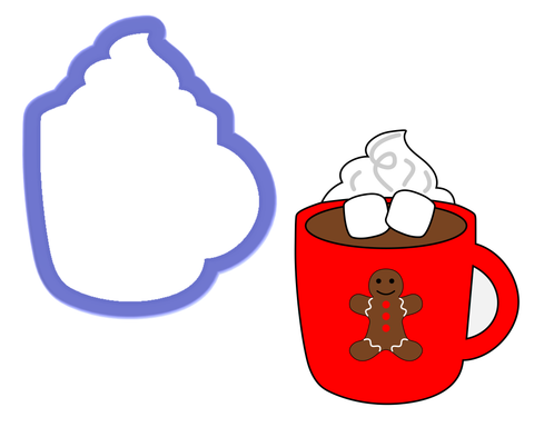 Mug with Marshmallows, Whipped Cream, Steam Cookie Cutter