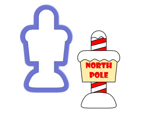 North Pole - Sign Cookie Cutter