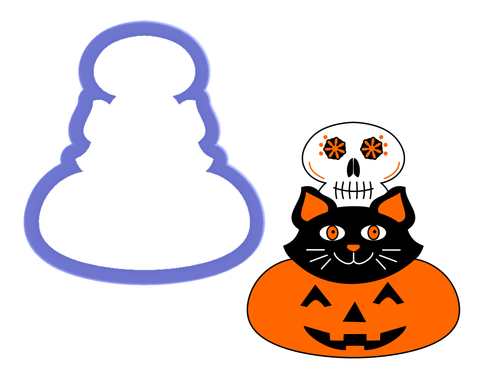 Pumpkin, Cat, and Skull Stacked Cookie Cutter