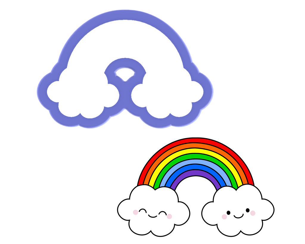 Rainbow with Clouds Cookie Cutter – The Cookie Cutter Club