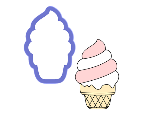 Soft Serve Ice Cream on a Sugar Cone Cookie Cutter